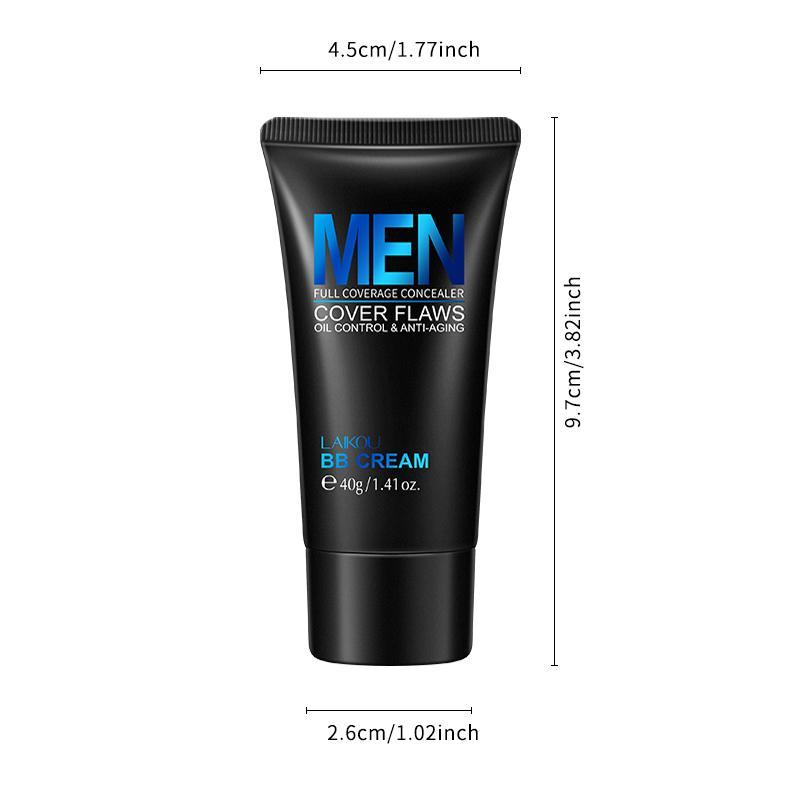 40g Men All-in-one Tone up Lazy Cream, 1 Count Quick Convenience Face BB Cream, Oil Control Moisturizing Brighten Skin Liquid Foundation, Makeup Primer For Men