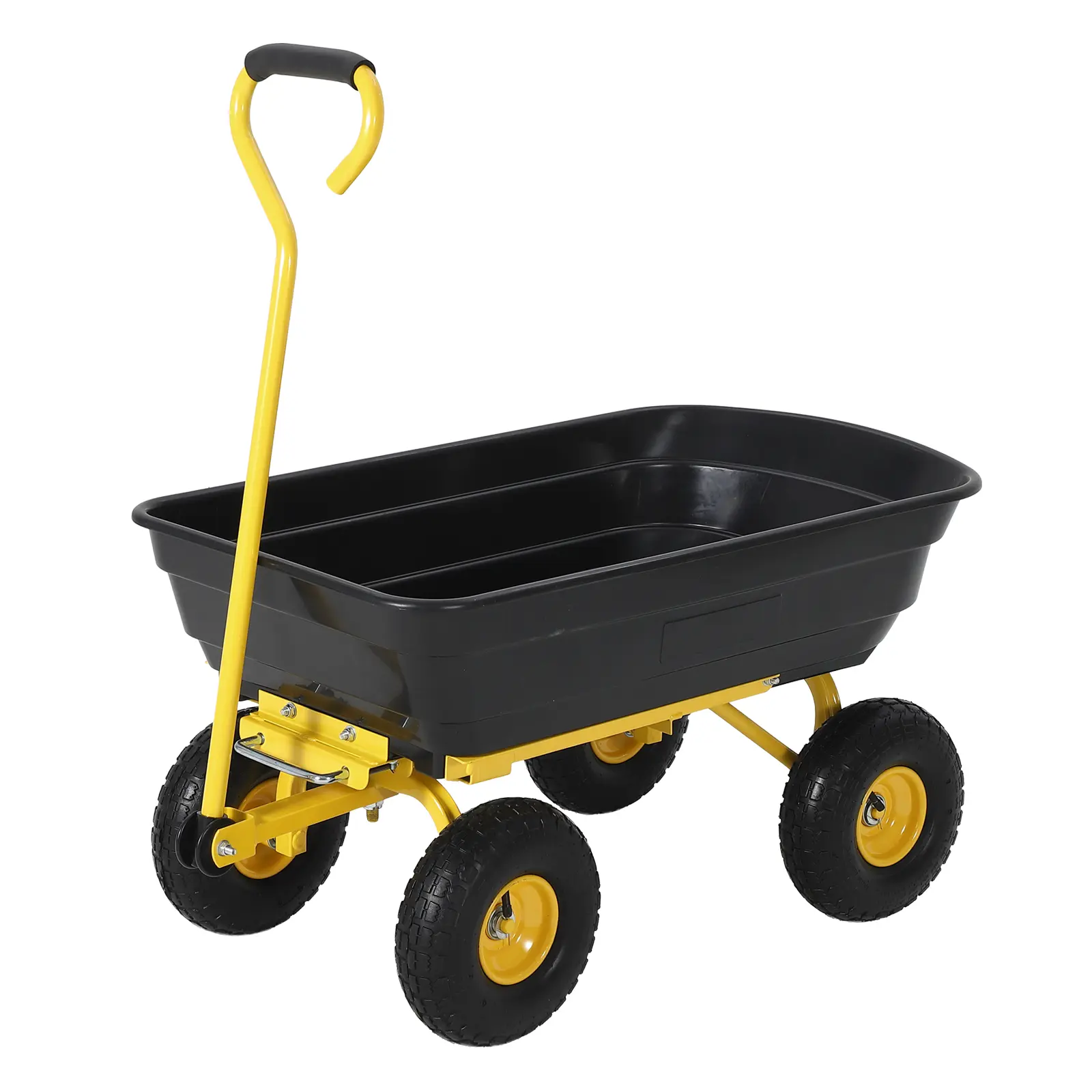1200 Lbs Heavy Duty Garden Dump Cart, Outdoor Garden Wagon with Quick Release & 10" Flat-Free All-Terrain Wheels, Utility Wagon for Soil, Plants & Tools