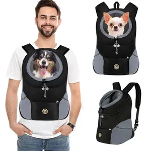 Dog Front Carrier Backpack, Adjustable Breathable Pet Carrier for Small Dogs, Ventilated Puppy Back Pack , Lightweight Doggy Backpack for Hiking Outdoor,Pet Dog Backpack Carrier Small Pet Front Backpack, Medium Dog Puppy Large Cat Carrying Bag