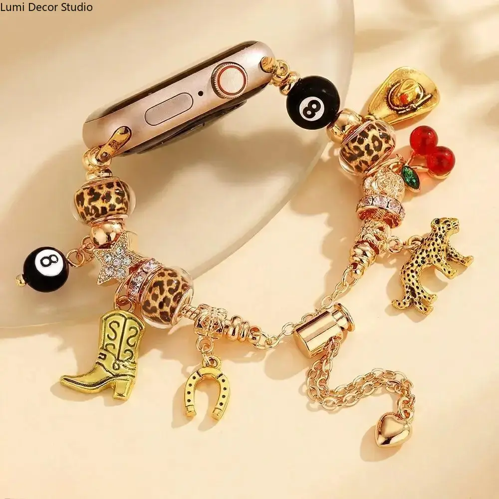 Vintage 1-Piece Bohemian Charm Smart Watch Band, Adjustable Strap with Decorative Pendants for Ultra Series & SE Models, Sports Outdoor Accessory, Accessories, Wearable, 38-49Mm, Charm Strap