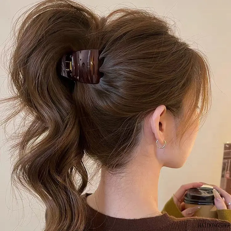 Quiet Luxury Viral Luxury High Ponytail Fix Shark Hair Claw For Women, Strong Grip Back Head Updo Hair Clamp, Minimal Elegant Accessory For Work Dating Travel Daily Styling