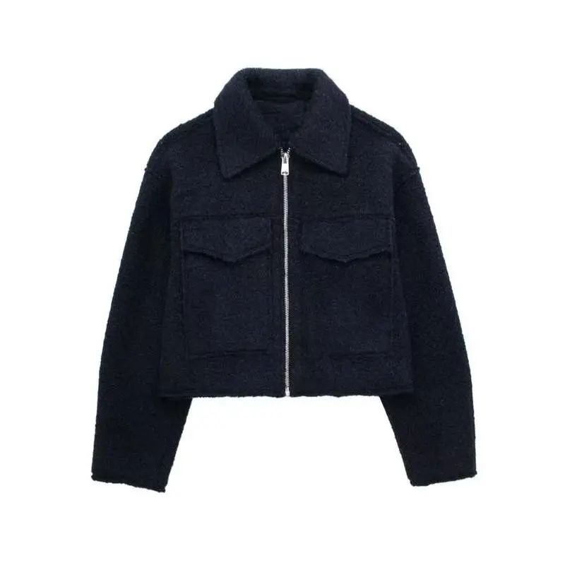 Women's Cropped Corduroy Jacket Coat, Casual Fashion Bomber Jacket Outerwear, Stylish Design for Daily Wear & Outdoor Activities, Perfect for Spring & Fall Seasons