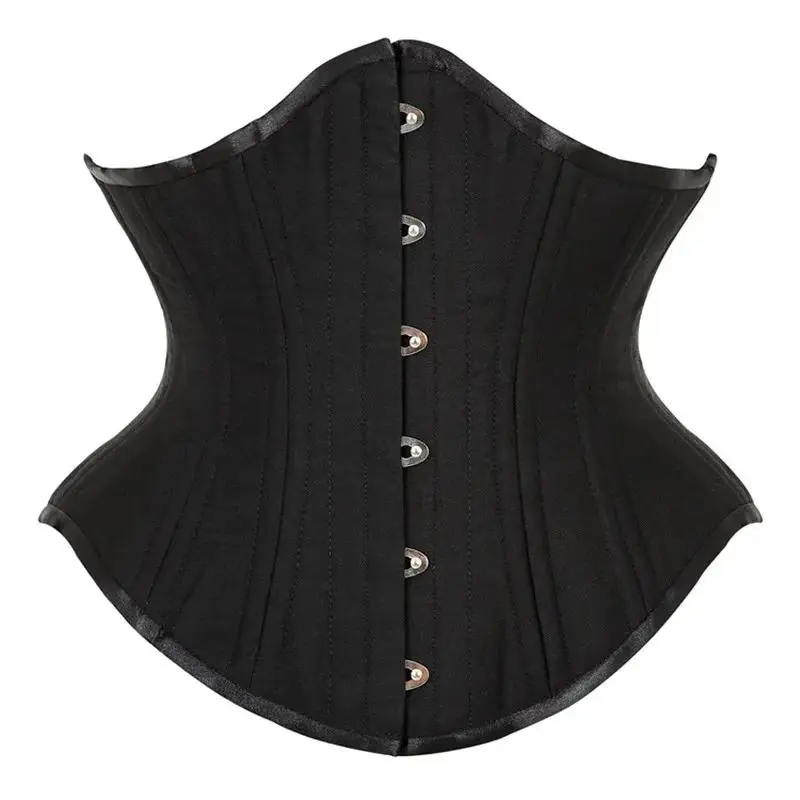 Cotton Underbust Corset Steel Bones Bustier Women Sexy Slimming Workout Shape Waist Trainer Girdles Cummerbunds Lace Up Corselet