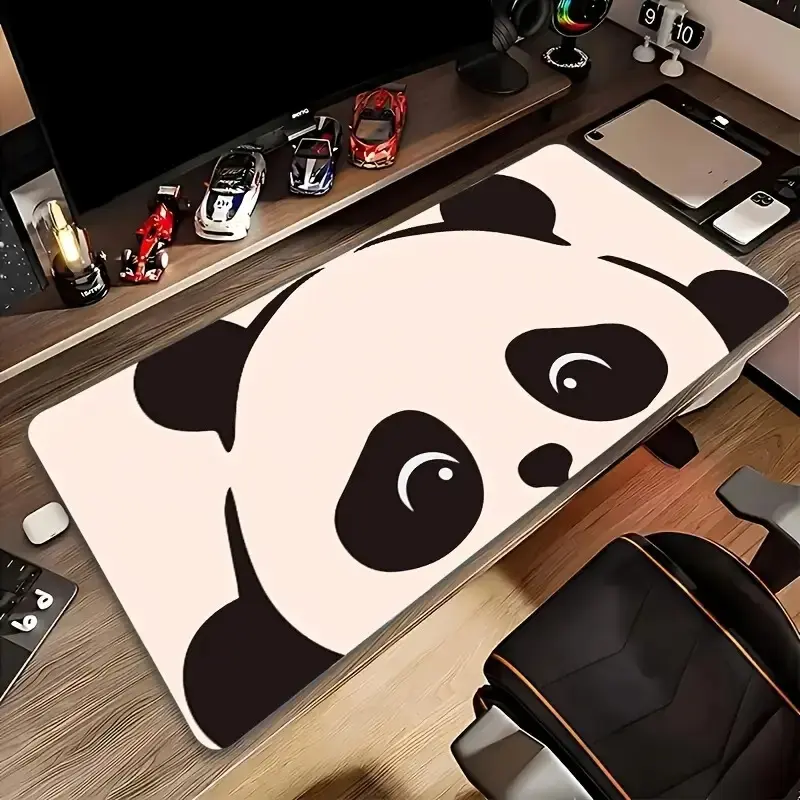 1pc Large Cute Panda Design Mouse Pad - Desk Mat, Suitable for Gaming, Office, And Home Use, Featuring an Artistic Cartoon Style, Making It a Perfect Gift for Friends And Family, Gaming Desk Accessory | Cartoon Panda Design | Durable Desk Mat