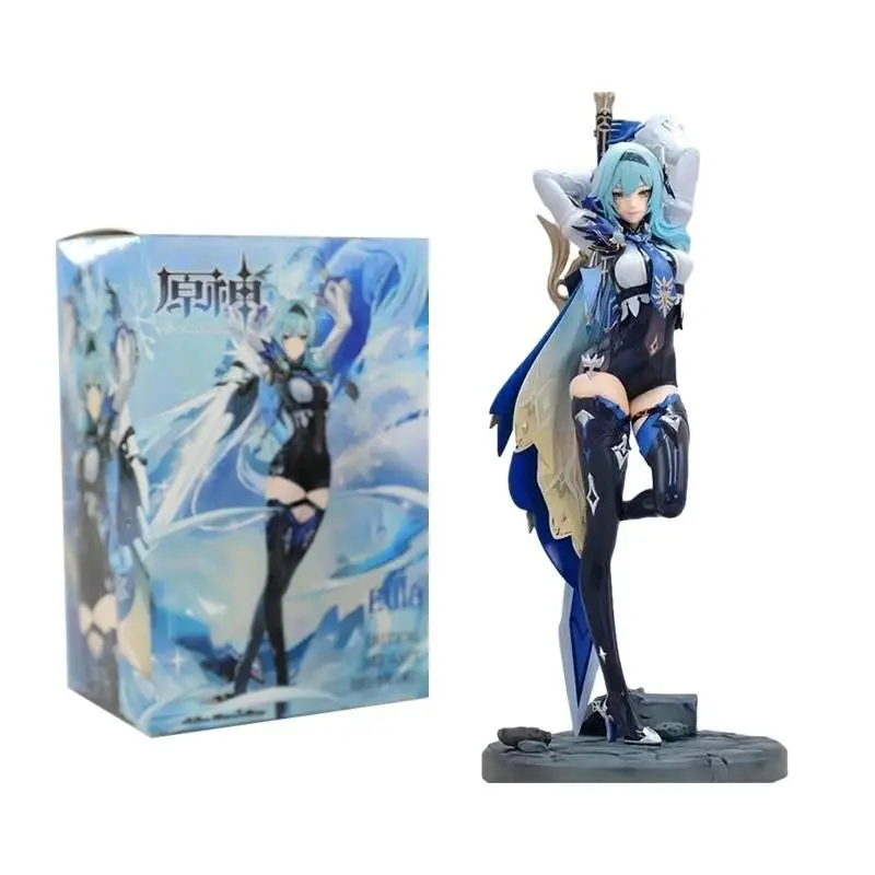 18cm Genshin Impact Eula PVC Action Figure - About 19cm in Height, 140g Anime Collectible Model Toy, Cute Girl Themed Figurine for Klee/Paimon/Hu Tao Fans, Eula Toy Gift for Hobbyists