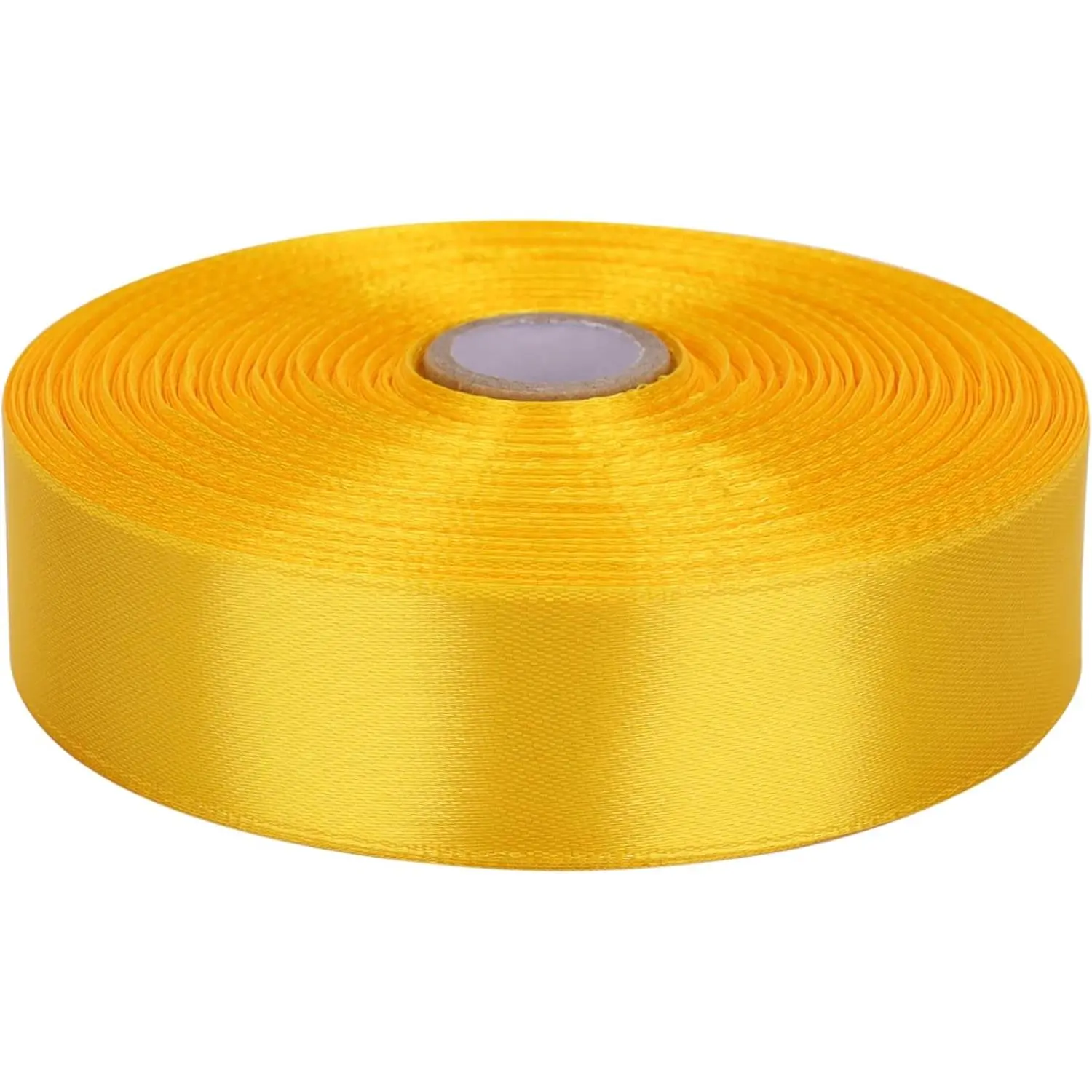 1 Inch Yellow Satin Ribbon 50 Yards Solid Fabric Ribbon Roll for Wedding Invitations Bridal Bouquets Sewing Party Decorations Gift Wrapping and More