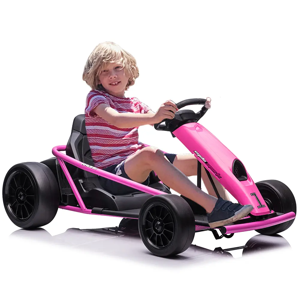 GAOMON 24V Electric Go Kart for Kids 8-12, High-Speed Ride-On Car with Dual 300W Motors, 8MPH Max Speed, Drifting Function, LED Lights, Music, 175lbs Load, Safe Outdoor Toy for Boys Teens