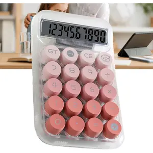 Student Calculator with Large Buttons and Big Screen Display, 10-Digit Desktop Calculator with Clear Numbers, Easy to Use for School Math Class Homework and Office Use, Requires (Pink)