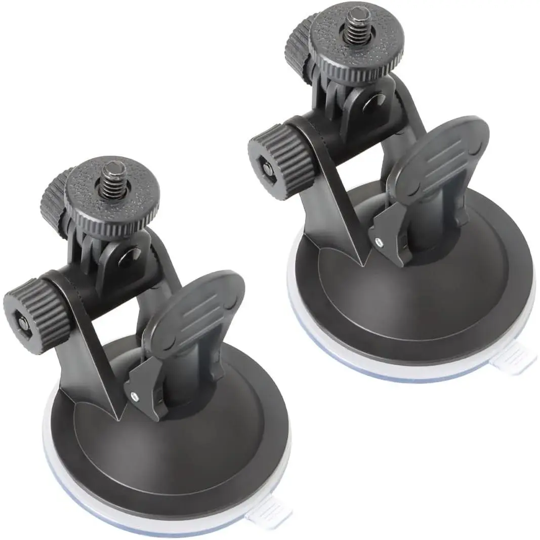 2 Pack  Cam Suction Cup Mount with 1/4 Screw Thread Windshield Camera Holder Stand for  Dashcam GPS Driving DVR Action Camcorder Phone Bracket Video Recorder