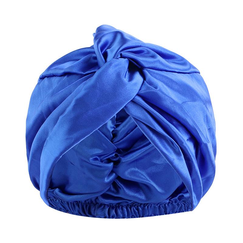 Fashion Satin Double Layer Sleep Cap, Cross Twist Shower Cap, Beauty Head Wrap