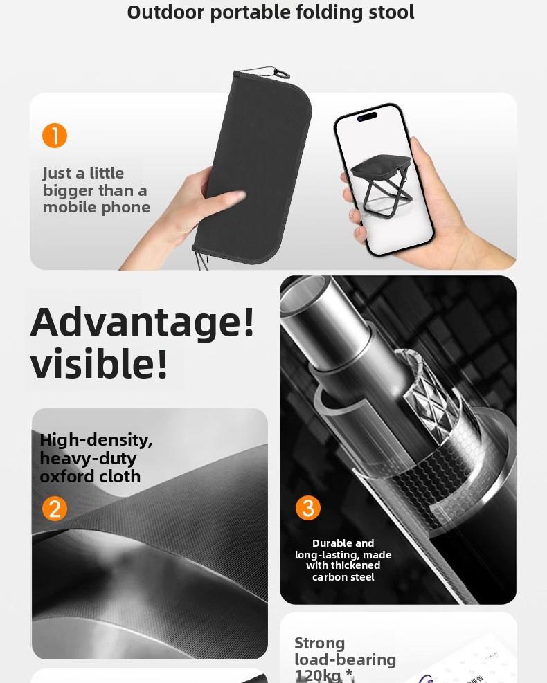 Outdoor chair, crossbody bag, folding stool, pencil case, portable simple camping equipment stool, sports backpack, folding chair