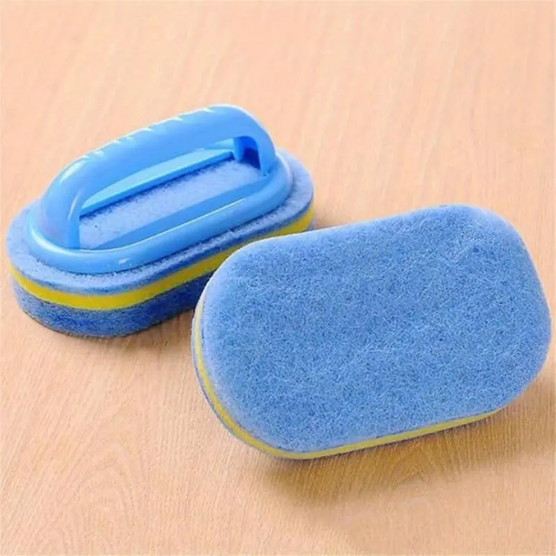 Kitchen Bathroom Toilet Cleaning magic sponge Glass Wall Cleaning Bath Brush Handle Sponge Ceramic Window Slot Clean Brush Household Cleaning Tool
