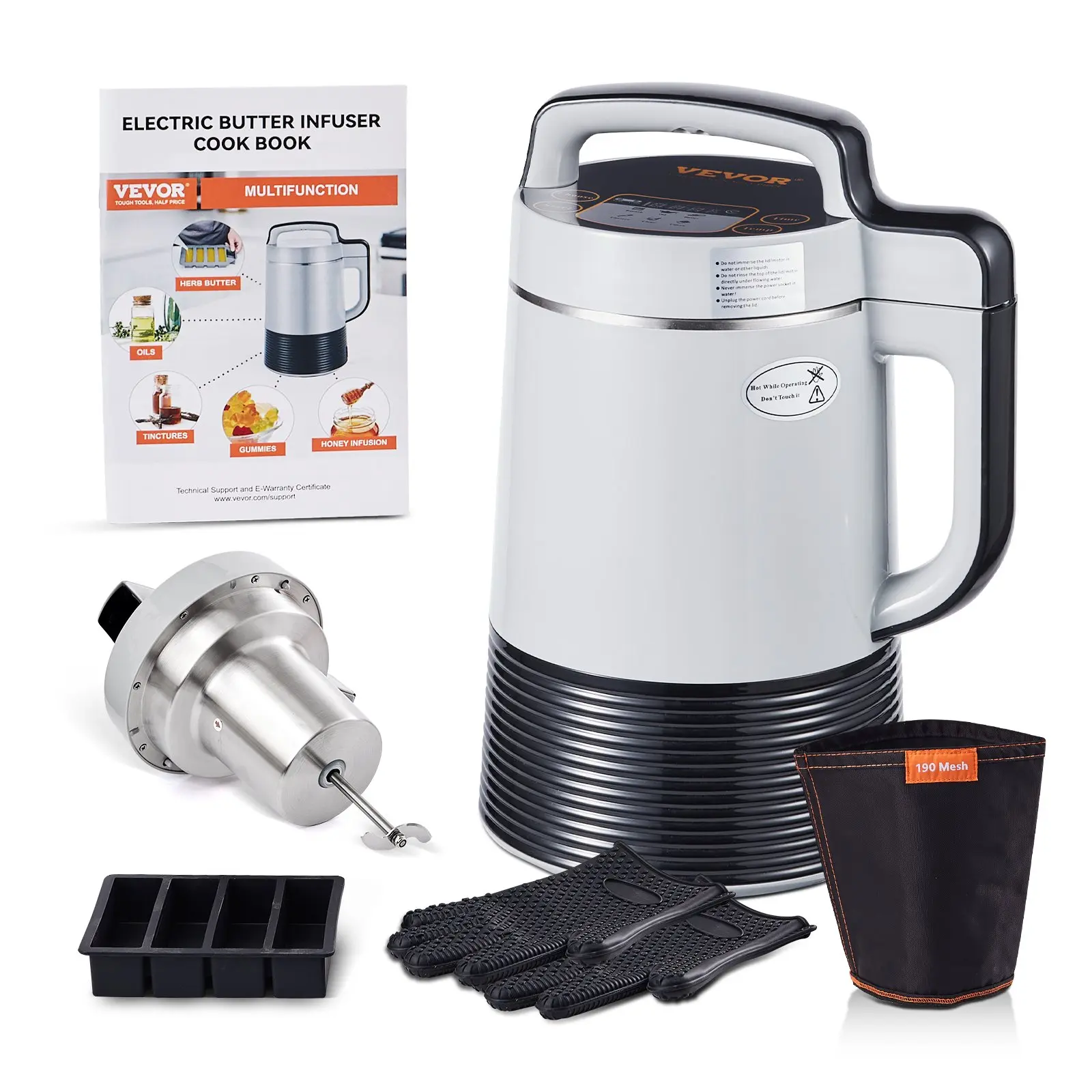 【Summerfinds】VEVOR Butter Maker Machine, 6 Functions Herbal Infuser, Magic Butter Machine Oil Infusion Machine with Customizable Temperature And Time, Herbal Recipe Book All Accessories Included, Kitchen, Mold