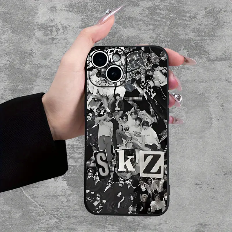 Fashion SKZ Collage Style Phone Case, Full Body Protection, Shockproof Anti-Drop TPU Soft Gel Cover, Suitable For iPhone 17 Air 16,15,14,13,12,11,Pro,MAXPlus Pro Max Series, Perfect Gift for Girlfriend, Boyfriend, Family
