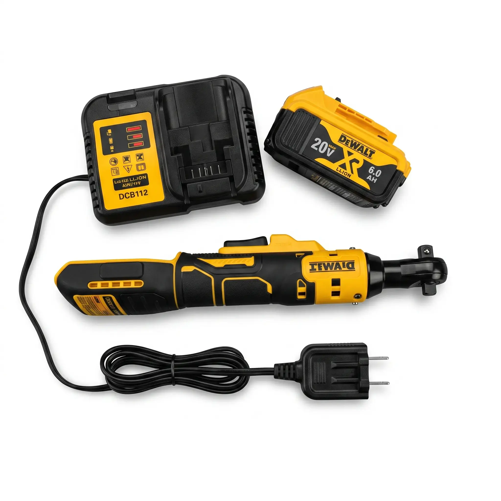 DEWALT DCF512 Cordless Lithium-Ion Ratchet Cordless Tool Set, High Torque Tool, Brushless Motor, Oil Resist. Nylon Housing, Anti-Slip Ergo Grip Handle, Li-Ion Power Batteries Included for Furniture Frame Assembly