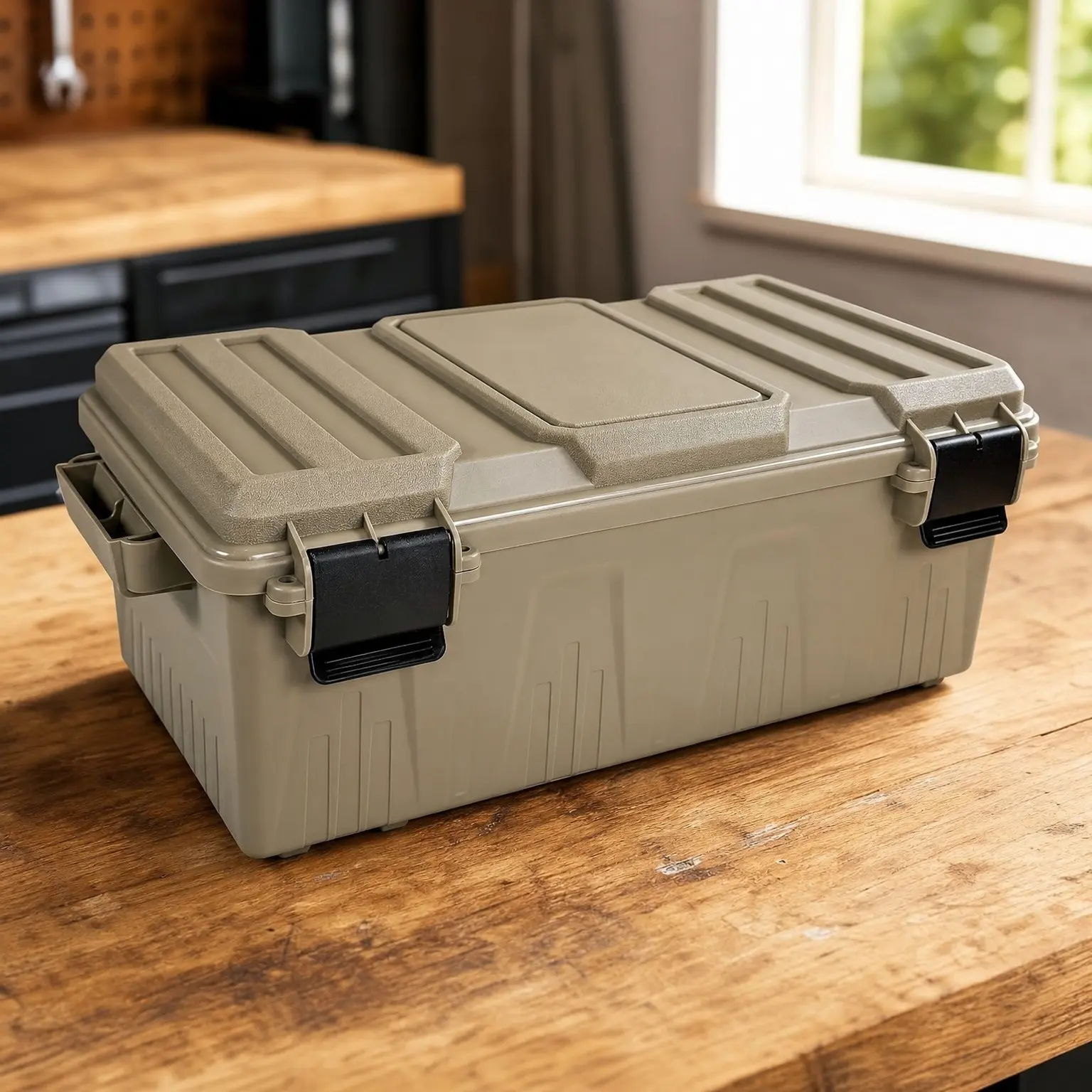 ACDC30 Divided Ammo Crate Utility Box, Outdoor Gear & Tool Storage, Water-Resistant, Stackable, Snap Latch, 21"x11.2"x7.5", USA Made, Dark EarthGift