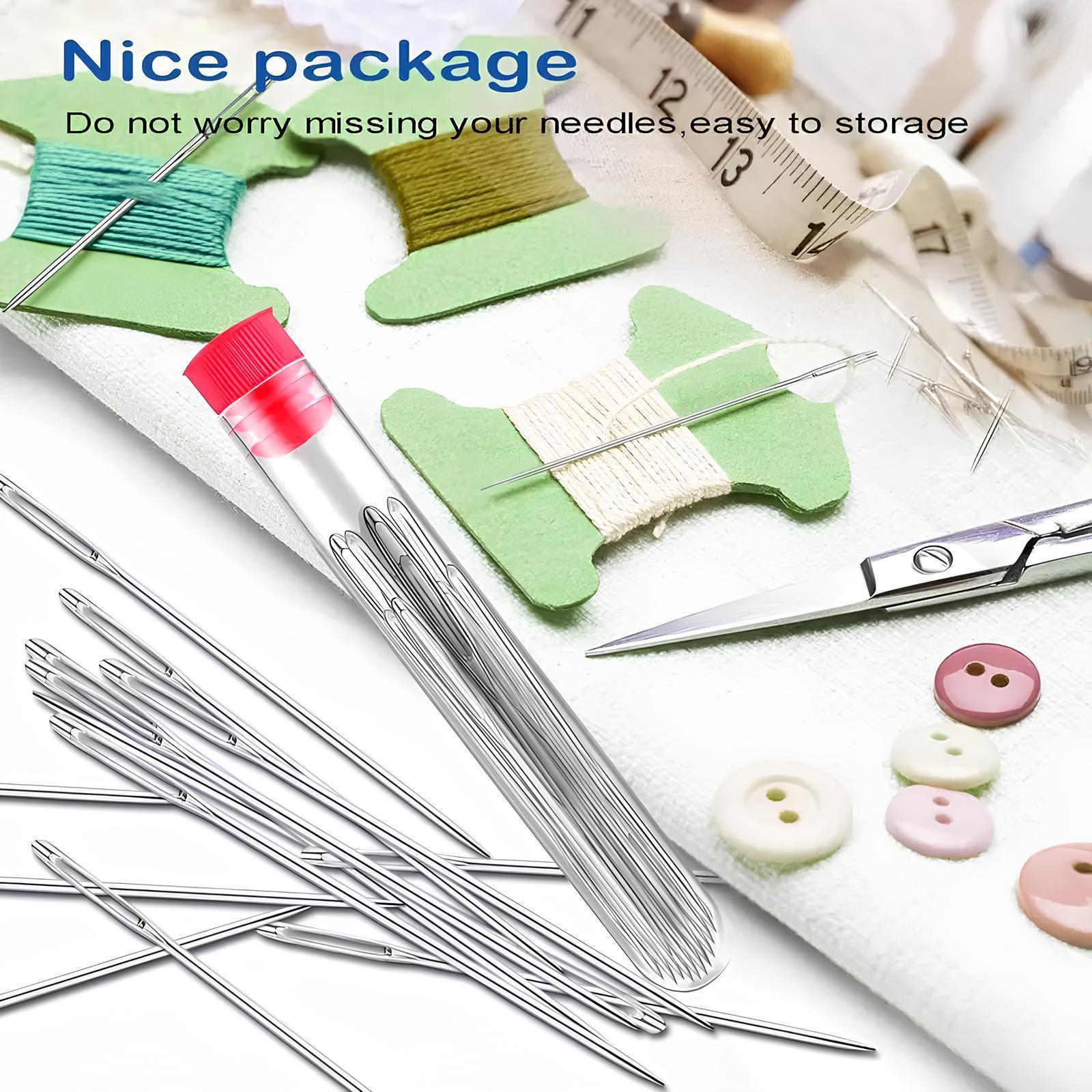 36PCS Sewing Tool Set, Needles Thread Hand Repair Tools, Embroidery Tool Kit, Include 25 Steel Needles, 1 Seam Sewing Thread Ripper, 2 Needle Threaders, 3 Threads, 2 Thimbles, DIY Crafting Kit (1Set)