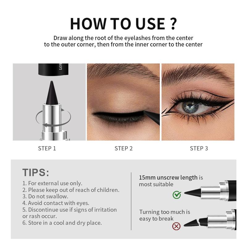 lakerain 2 Counts Long-Wear Gel Eyeliner Waterproof & Smudge-Proof, Creamy Gel Formula for Bold Lines, Precise Tip for Cat-Eye Gradient Looks, Multi-Use as Eyeshadow Brow Pencil, Multiple Shades, Ideal for All-Day Eye Makeup, Eye Makeup Products
