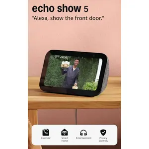 Echo Show 5 (newest model),  display, Designed for Alexa+, 2x the bass and clearer sound, Charcoal