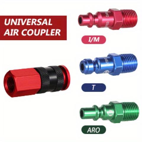 14PCS Universal Air Coupler And Plug Kit with 1/4" Air Coupler And I/M Air Plug, Featuring a 1/4 Inch NPT Quick Connect Air Fitting.This Industrial Air Coupling Set Includes 14pcs And Comes in Red, Designed for Air Compressor Additions 14PCS Universal Air Coupler And Plug Kit with 1/4" Air Coupler And I/M Air Plug, Featuring a 1/4 Inch NPT Quick Connect Air Fitting.This Industrial Air Coupling Set Includes 14pcs And Comes in Red, Designed for Air Compressor Additions