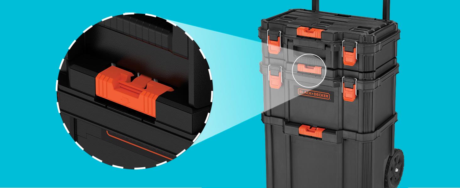beyond by BLACK+DECKER BLACK+DECKER BDST60500APB Stackable Storage System - 3 Piece Set (Small, Deep Toolbox, and Rolling Tote) beyond by BLACK+DECKER BLACK+DECKER BDST60500APB Stackable Storage System - 3 Piece Set (Small, Deep Toolbox, and Rolling Tote)
