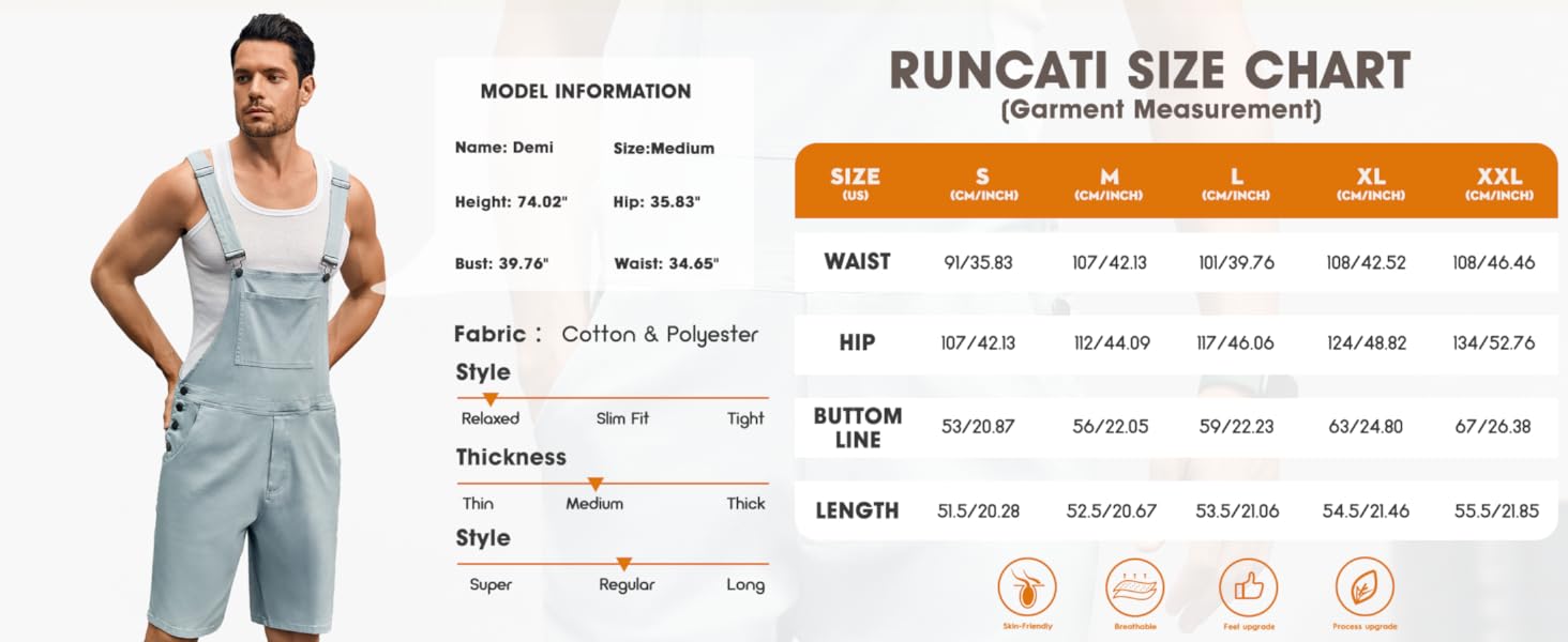 Mens Casual Bib Overall Shorts Lightweight Cotton Loose Fit Denim Jumpersuit Walkshort Pockets Rompers