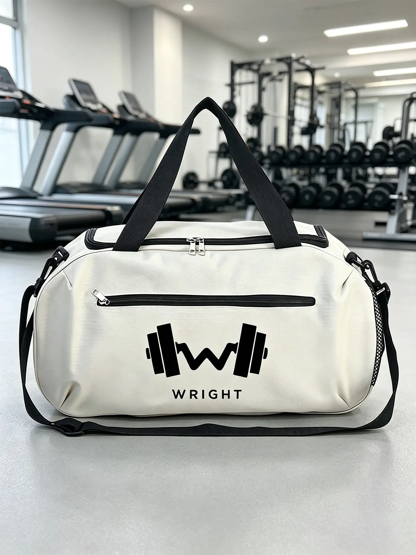 Dumbbell Pattern Messenger Bag, Unisex Travel Backpack, Large Capacity Sports Gym Bag, Dry Wet Separation Luggage Organizer, Ideal Gift