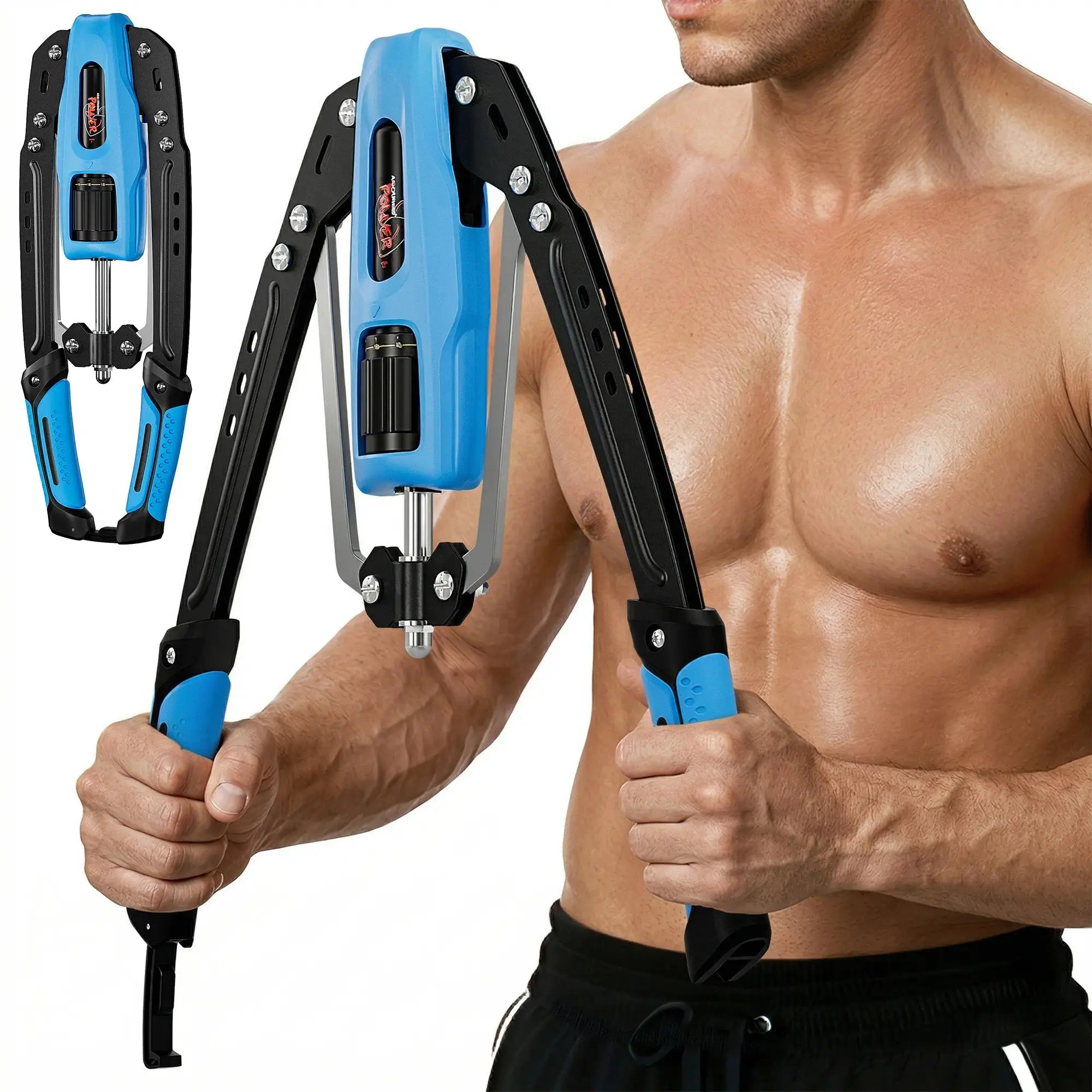 Hydraulic Twister Arm Trainer, 22-440lbs Adjustable Power, Compact Upper Body Chest Strength Training Equipment
