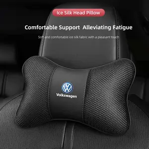 Car Headrest Neck Support Pillow Breathable Comfortable For Volkswagen ID Golf Touareg Passat CC Polo Arteon Jetta Atlas Variant Taos Amarok Tiguan up! Nivus Taigo Caddy Sharan Beetle Touran Scirocco GTI Transporter Caravelle Crafter
