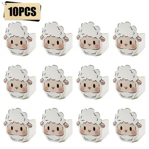 10-piece festive sheep gift set, exclusive party supplies for Eid al-Adha, delicate paper box in the shape of a baby sheep, suitable for hosting guests and gift packaging during festivals