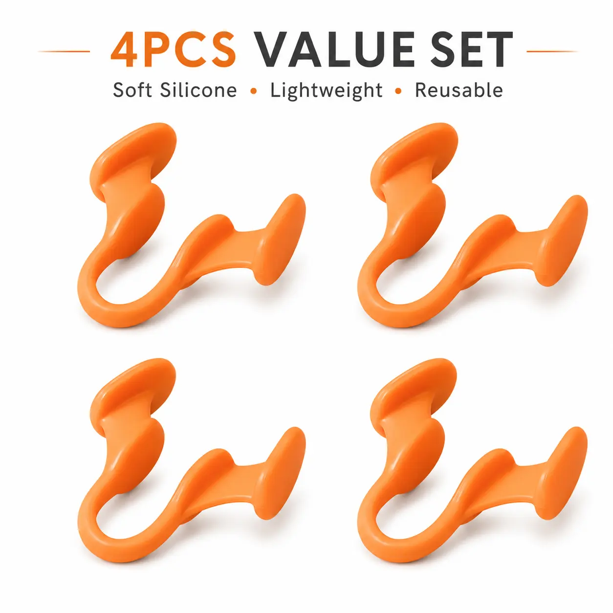 Discreet Silicone Nose Clips, 4 Pack Reusable Unisex Design with Comfortable & Secure Fit for Adults, Compact & Travel-Friendly for an Easy Nighttime Routine, Reusability, Breath Aid