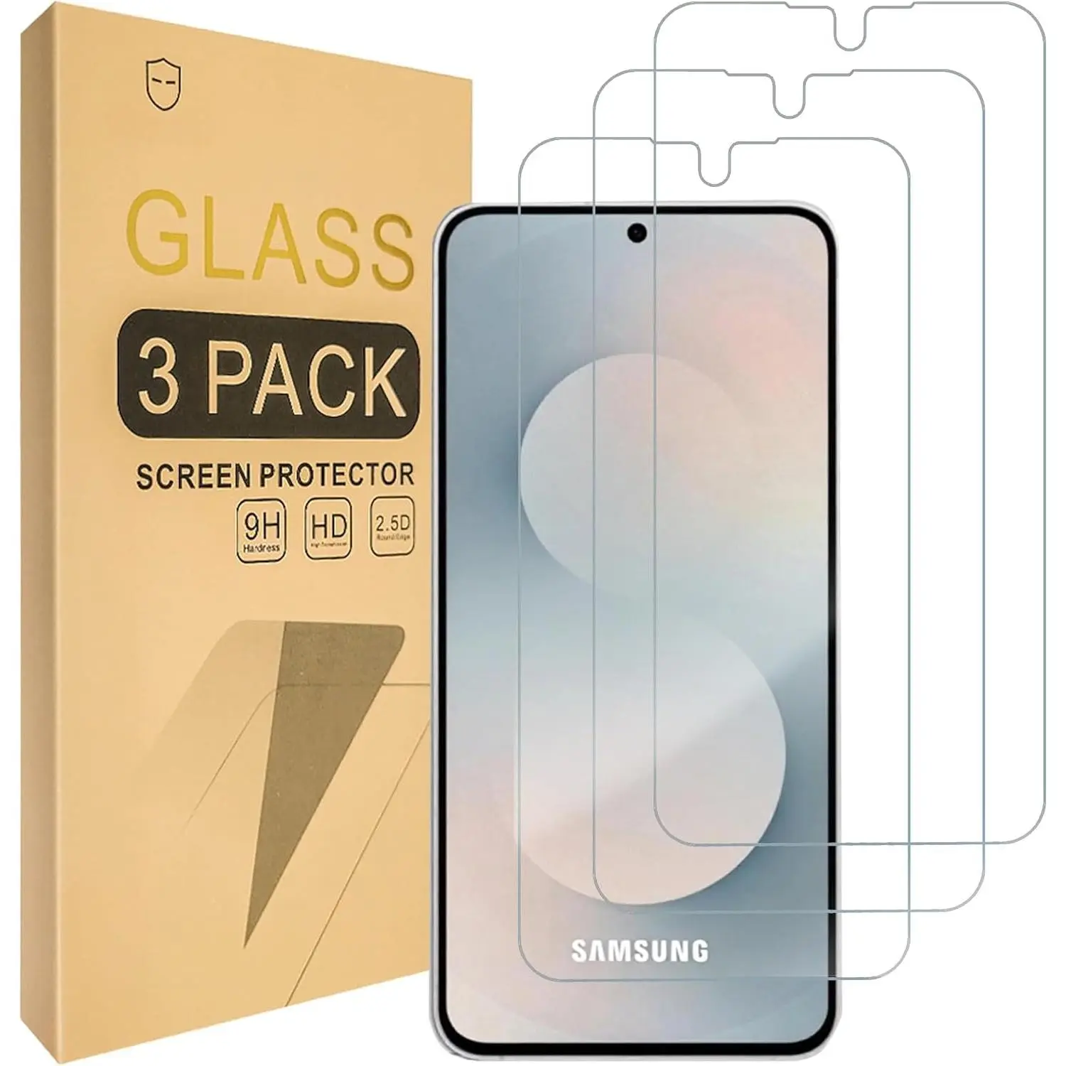 Glass Screen Protector for  (Galaxy S26 FE)/Galaxy S25 FE | 3-Pack Tempered Glass  Glass with 9H Hardness