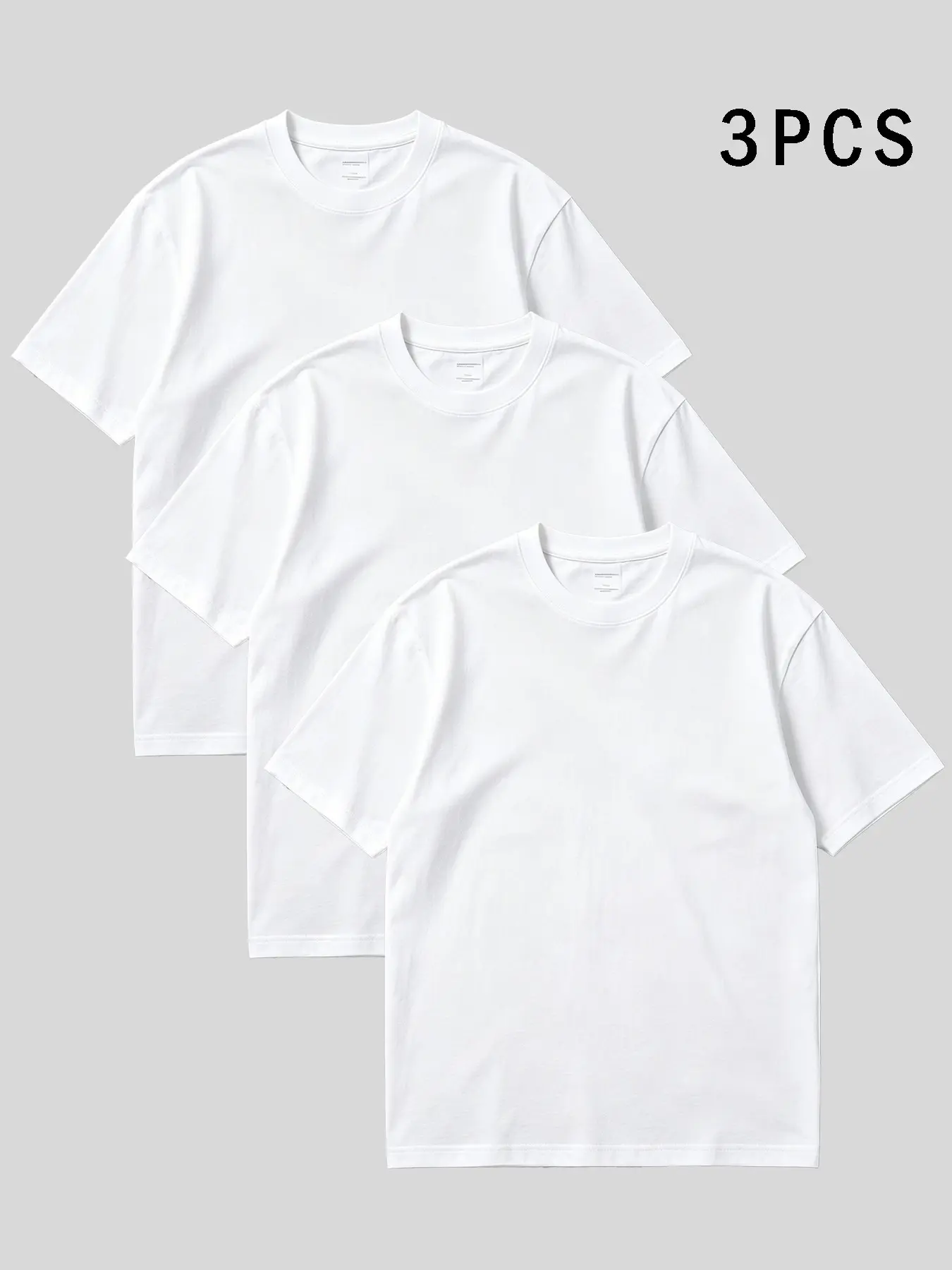 Men's short-sleeved Round neck solid color Plain casual daily T-shirt, simple and versatile, heavyweight solid color blank style, unisex pure cotton T-shirt,