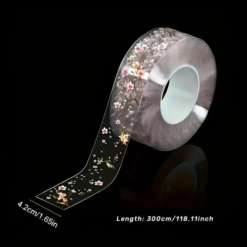Waterproof Self Adhesive Seal Tape, Floral Pattern Decorative Tape, Durable Leak Proof Tape Versatile Use for Kitchen, Bathroom, Corner Wall & Countertop