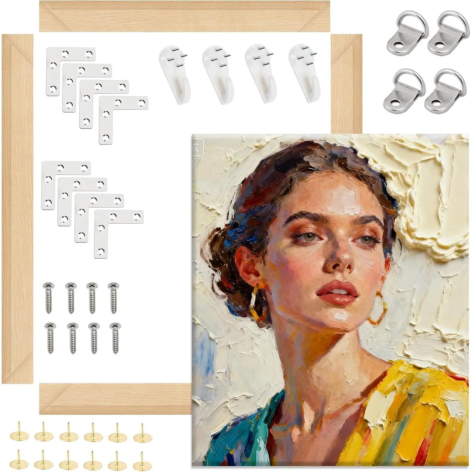 2 Pack DIY Canvas Stretcher Bars 20x24 Inch Canvas Frame - Easy to Assemble,Gallery Wrap Oil Frame Kits Canvas Wood Stretcher Bars for Oil Paintings, Prints, Paint by Numbers & Posters