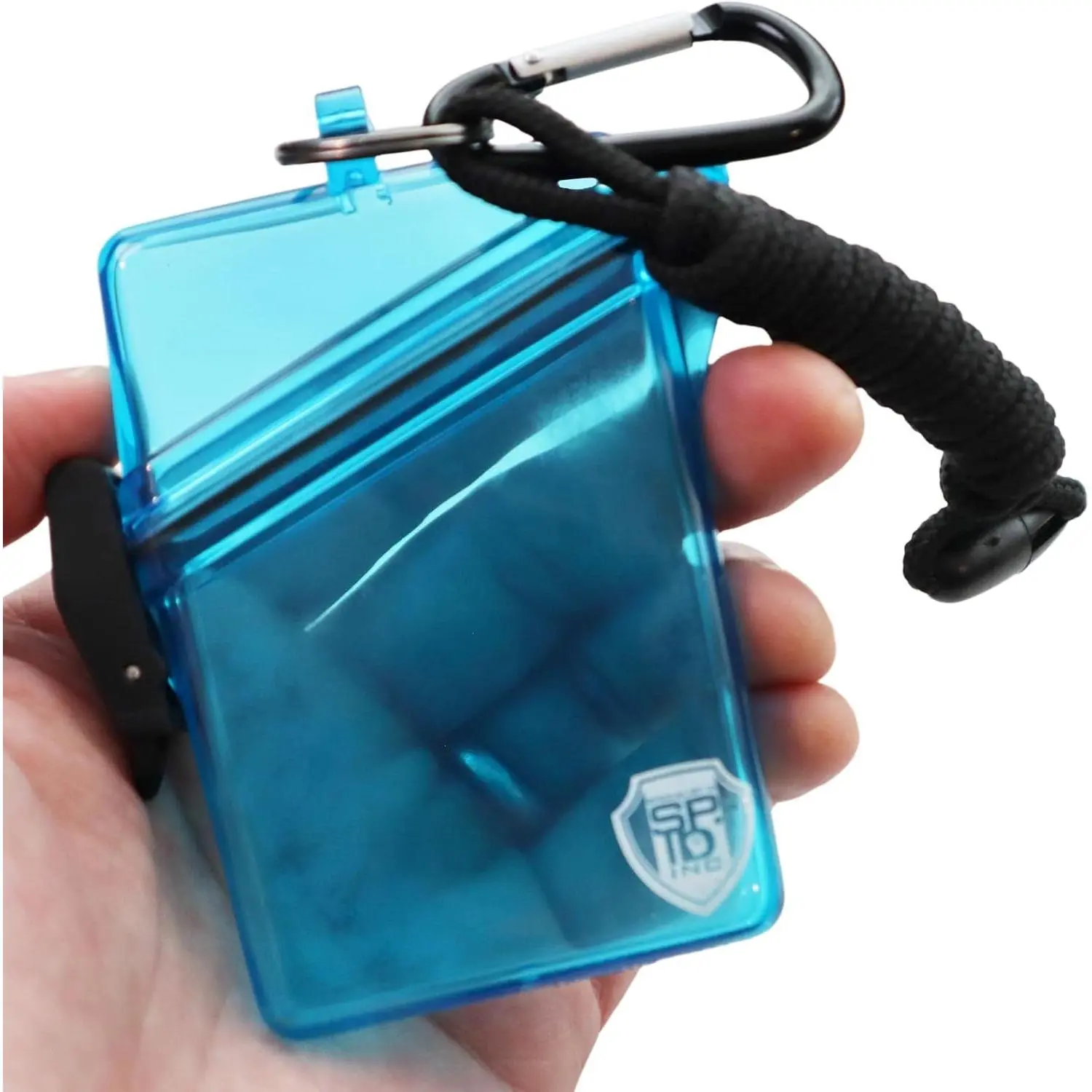 Waterproof ID Badge Holder with Lanyard & Clip - Money Holder for Swimming, Beach or Cruise - Clear Hard Plastic Water Proof Case for Key, Credit Cards & Travel (Blue)Gift