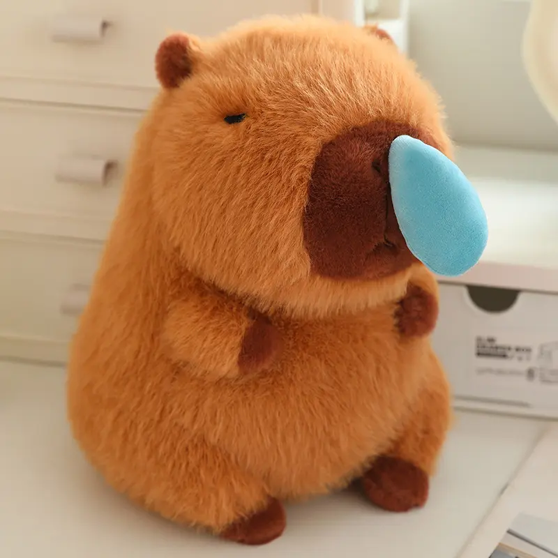 Cute snotty capybara plush toy, soft plush stuffed animal, capybara doll, fun capybara toy, birthday gift for kids, Christmas gift, New Year's gift, room decoration.