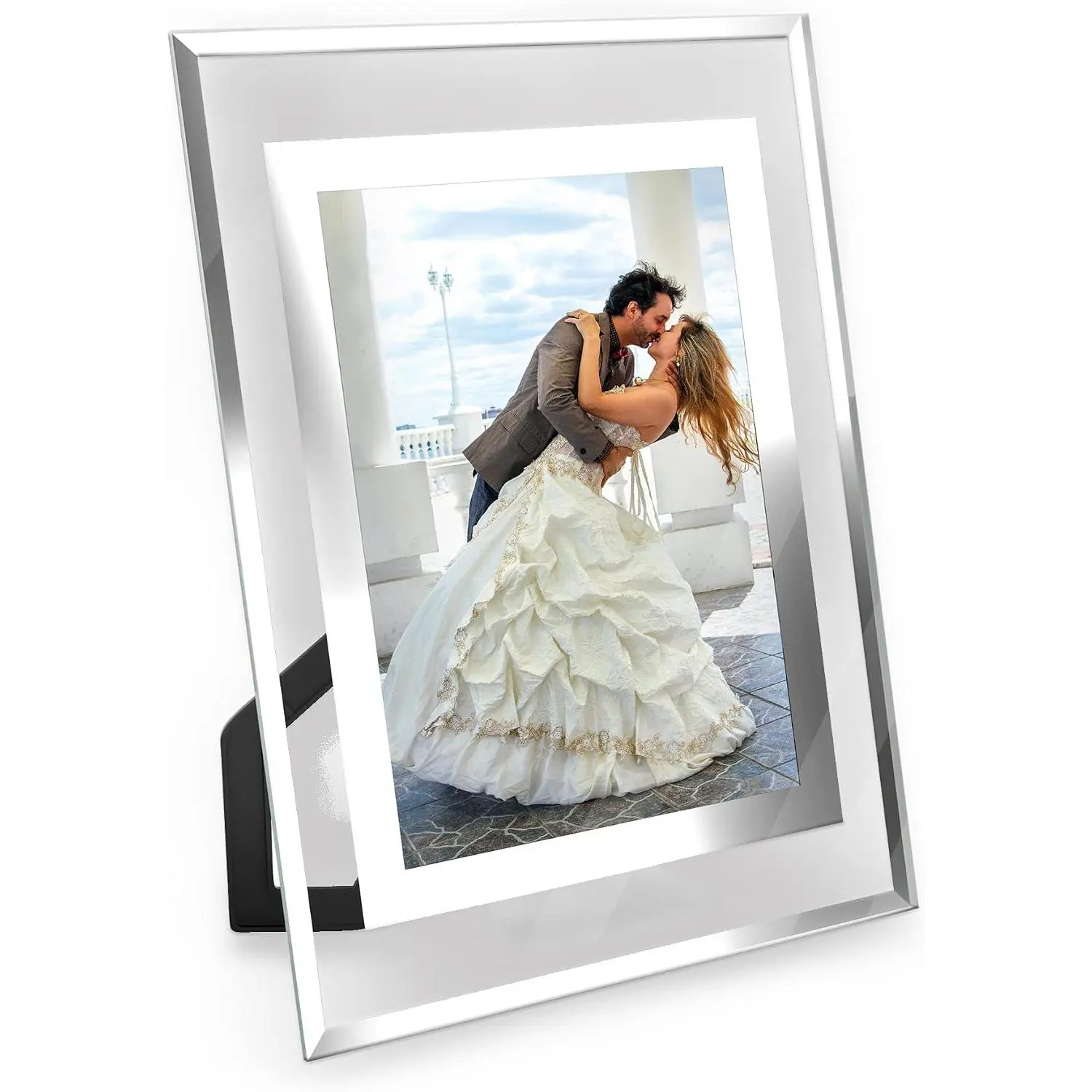 5x7 Picture Frames - Glass Photo Frame for Tabletop/Desktop Display, Horizontal/Vertical Orientation,  Finish