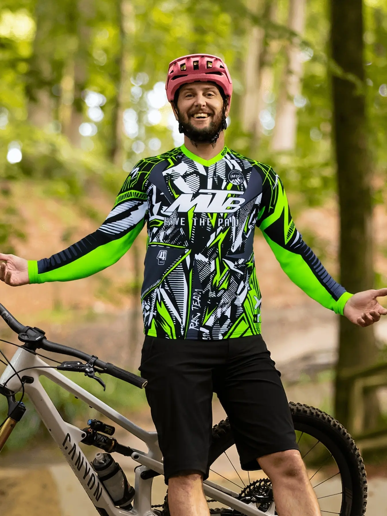 Rac Team Downhill Jersey Mountain Bike Tee, Motorcycle Jersey, Off-Road Race Shirt, MTB Racing Sport Bicycle Jersey, All-Season Long Sleeve