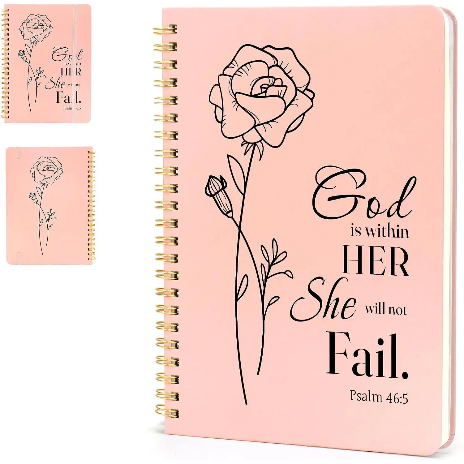 Spiral Notebook Lined for Women & Men, 100 GSM thick 140 Pages,  Verse Notebook for  study A5 size with  Pocket