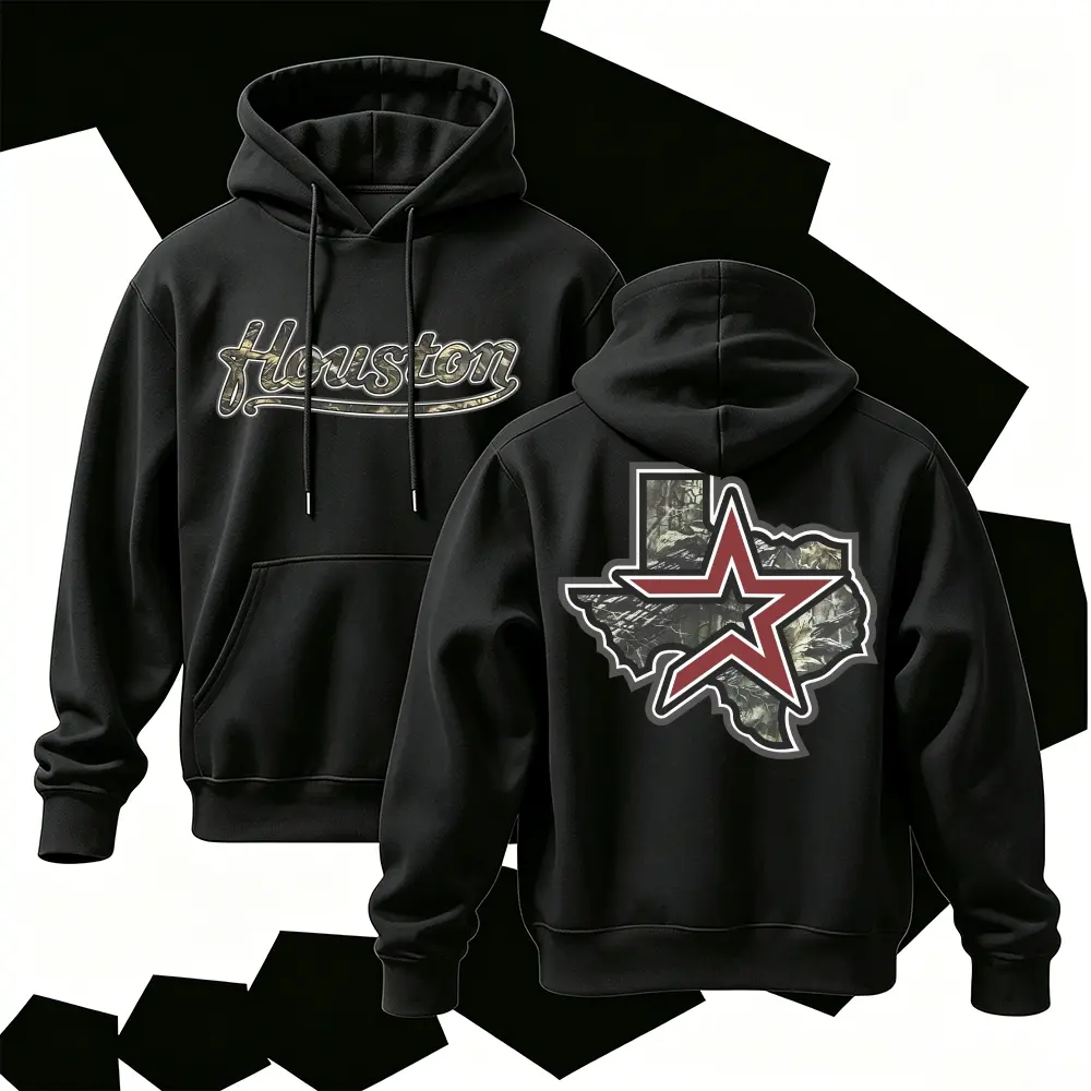 Texas Hoodie For Men, Houston City Style Sweatshirt, Retro Lone Star Graphic