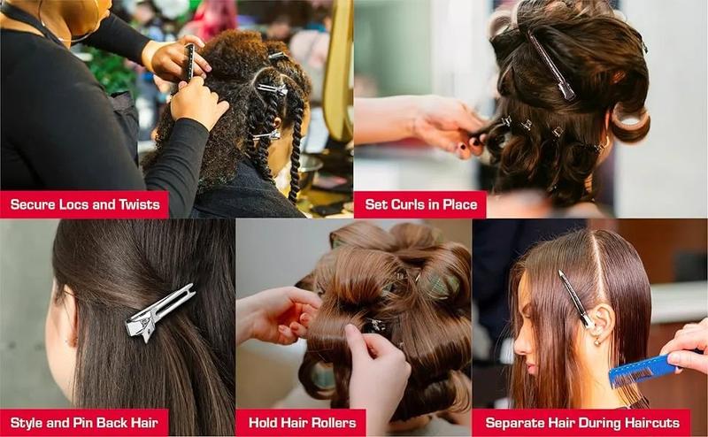 80pcs 1.75" Slide-In Hair Clips, Durable Metal Curl Setting Clips for Hairdressing, Sectioning & Retwisting, Rust-Free Hair Pins for Dreads, Dreadlocks, & Twist Styles