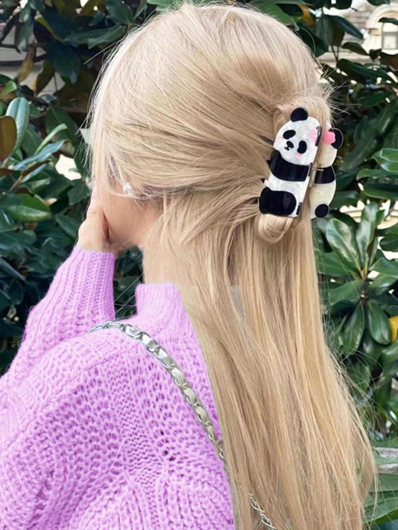 Cute Panda Design Hair Claw, Super Cute Clips, Fashionable Hair Accessories for Women & Girls, Casual Versatile Hair Accessories for Daily Wear, Clip In Claw, Hair Style Accessory