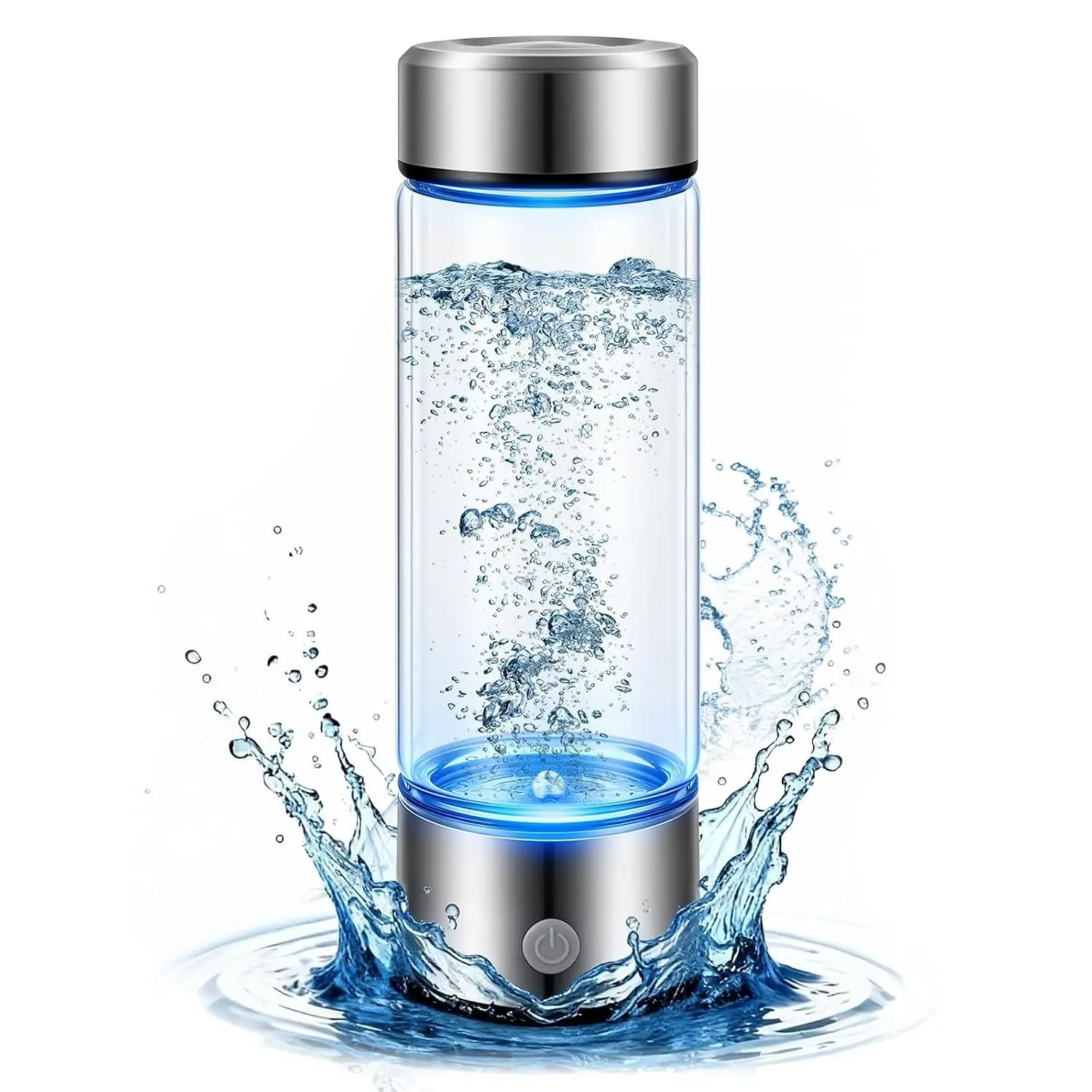 Portable Hydrogen Water Bottle Generator Up to 4000 PPB with SPE/PEM Technology, USB Rechargeable High-Concentration Hydrogen Water Maker for Home Office Travel Fitness Drinking