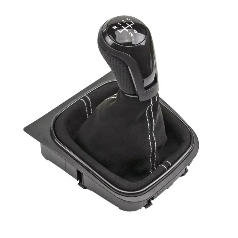 Car Speed Gear Shift Knob with Gaiter Boot for VOLKSWAGEN for Vw Golf 5 6 MK5 MK6 R32 GTI 04-09 | Universally Applicable, ABS Material, Polished Surface.