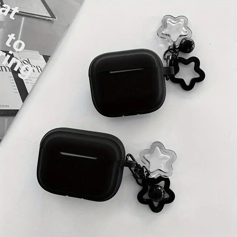Black Silicone Case For Airpods Pro Wireless Bluetooth Earphone Protective Case For Airpods 3 2 1 Pro2 Soft Cover with Pendant