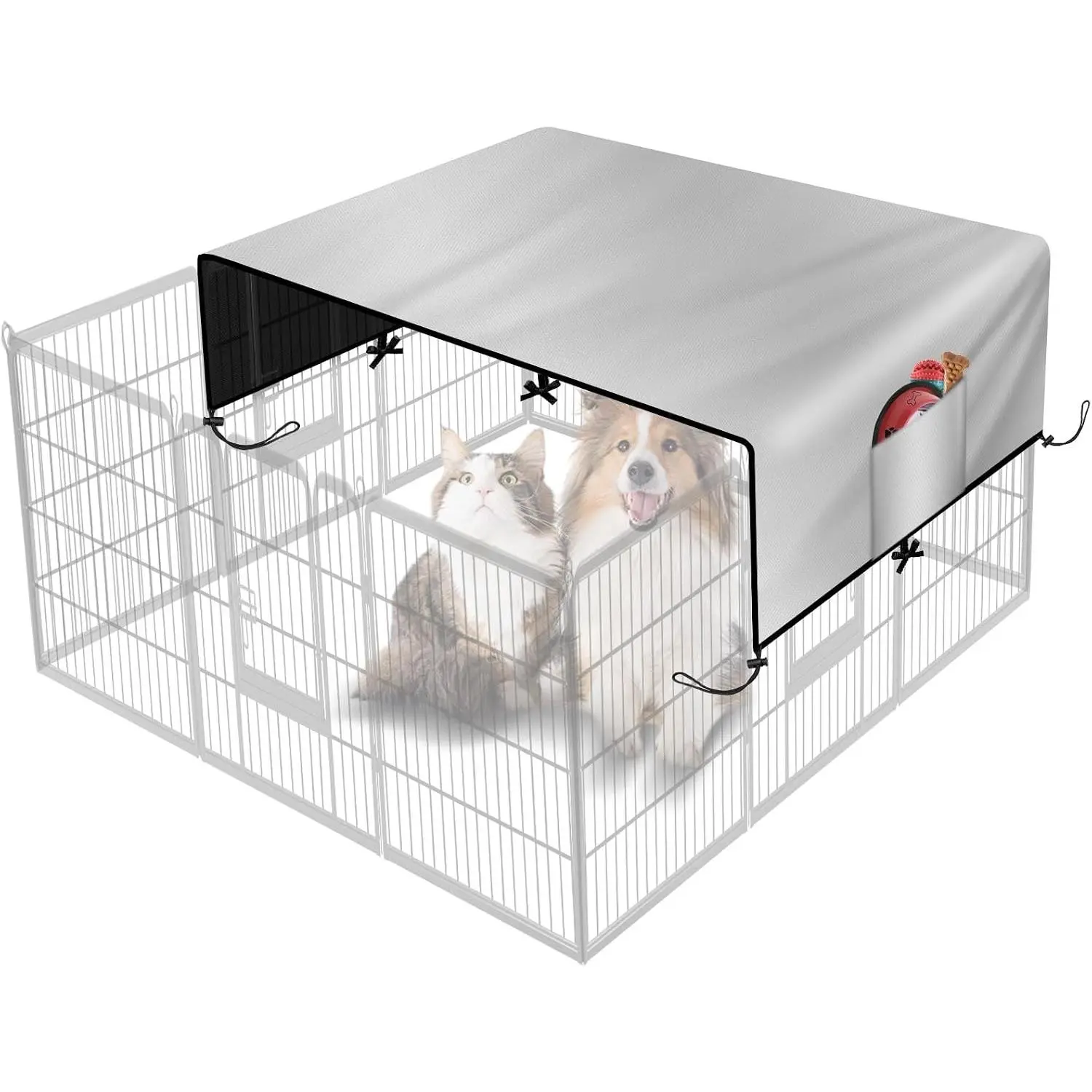 Dog Playpen Cover,Heavy Duty 600D Oxford Fabric | with Sun/Rain Dog Play Pen Cover Top Sun Shade Specialized Fits for 24/32/40/45/50" Panels Playpen.(Cover Only)