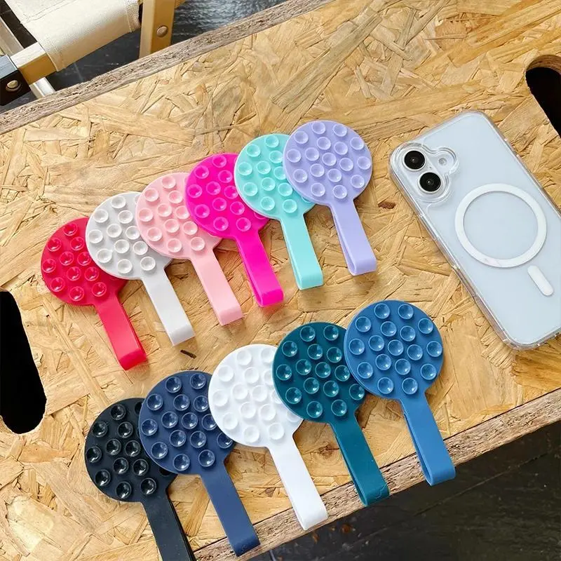 Candy Colored Multifunctional Magnetic Universal Holder Suitable For Magsafe iPhone With Silicone Suction Holder Mount Mirror