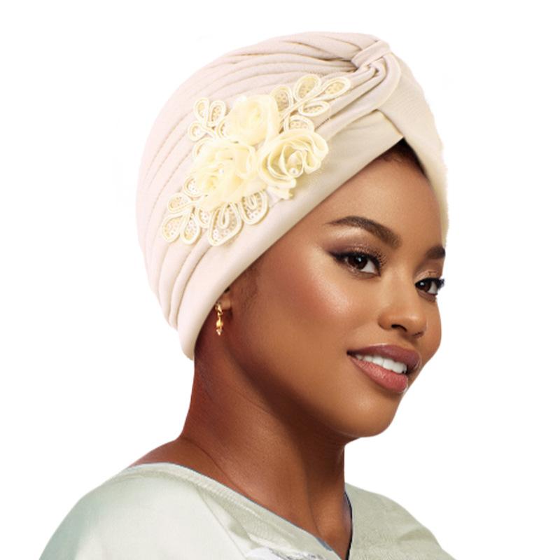 Sequined Pleated Turban Hat, Ethnic Indian Headwear & Hair Accessory