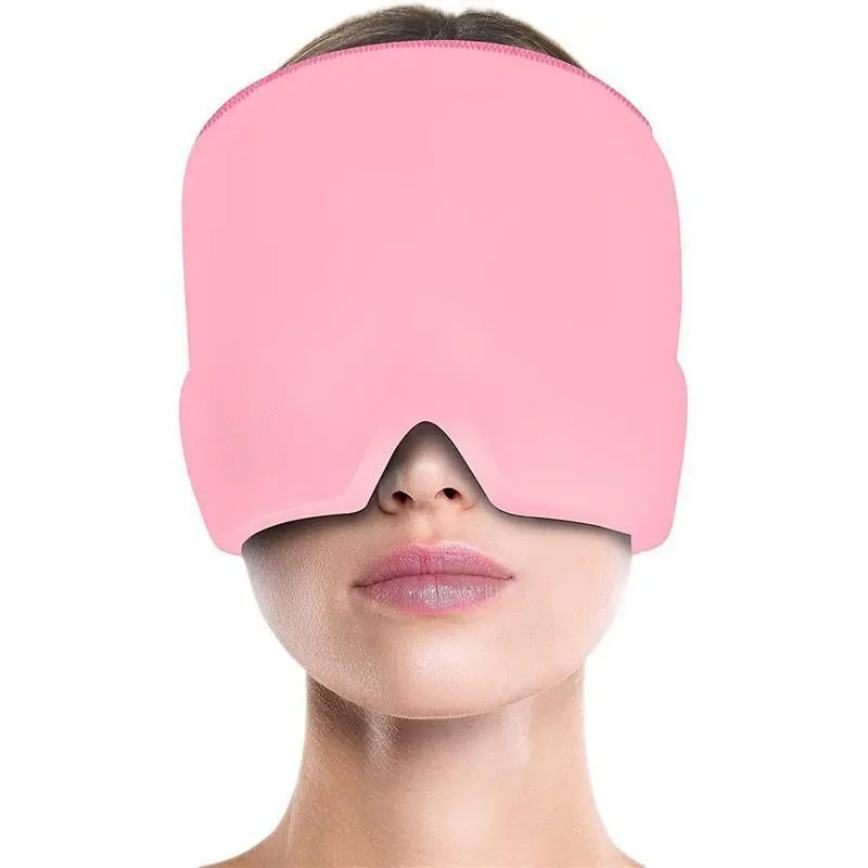 Reusable Gel Migraine Relief Cap, Dual Hot & Cold Therapy, Drug-Free Compression, Light Blocking, One Size Fits All, for Tension Headache, Eye Mask